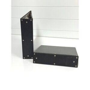 2 Vintage Columbia pebble black 3 ring binder 3" Spine piano hinge heavy duty
